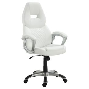 CoasterEssence 800150 Bruce - Upholstered Adjustable Home Office Desk Chair - White