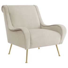 Coaster Fine Furniture 903043 Ricci - Upholstered Saddle Arm Accent Chair - Stone