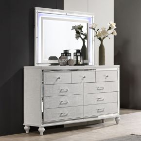 New Classic 00-9698W-DM Valentino - 2 Piece Dresser & Mirror - White