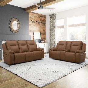 Liberty Furniture 7018BU-UPH-SOLO Callihan - Sofa & Loveseat - York Butternut