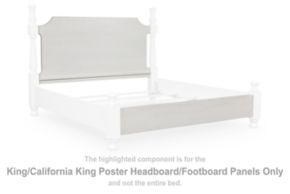 Signature Design by Ashley® PCB823-82 Rowlenstown - King/California King Poster Headboard/Footboard Panels - Antique White