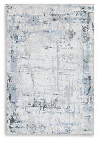 Ashley Furniture R406981 Emertonly - 8' x 10' Washable Rug - Blue / White / Gray