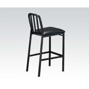 ACME 71992 Jodie - Bar Chair (Set of 2) - Black PU & Antique Black