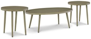 Signature Design by Ashley® P390/700/706(2) Swiss Valley - Beige - Outdoor Coffee Table With 2 End Tables