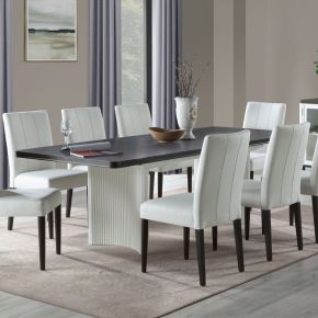 ACME DN02955 Carena - Dining Table With Leaf - White & Brown Finish