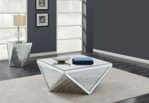 Coaster Fine Furniture 722508-S2 Amore - 2 Piece Mirrored Coffee And End Table Set - Silver