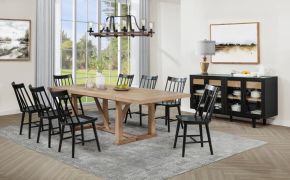 Coaster Fine Furniture 108541-S10B Middleton - 10 Piece Extension Leaf Dining Set - Natural Brown