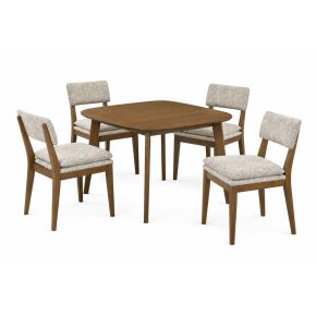 New Classic 40-D2749-S4C Miller - 39" Square Dining Table With 4 Side Chairs - Walnut