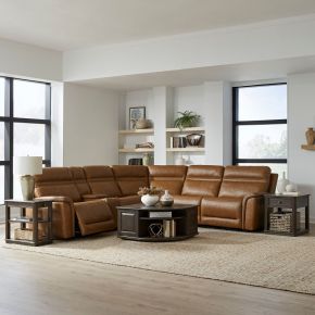 Liberty Furniture 7007CM-UPH-6PCSEC Cooper - 6 Piece Sectional - Brown