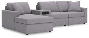 Signature Design by Ashley® 92104S38 Modmax - 4-Piece Sectional With Laf Corner Chaise And Audio System Console - Granite
