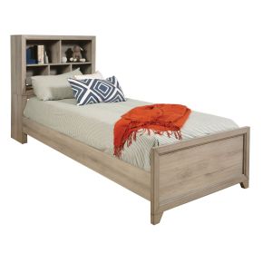 Samuel Lawrence Furniture S496-YBR-12 River Creek - Twin Bed with Bookcase Headboard - River Birch Brown