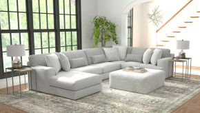 Jackson 3303/30/72/75/28-18 Logan - 3 Piece Sectional With Comfort Coil Seating And Included Cocktail Ottoman And 9 Accent Pillows (Left Side Facing Chaise) - Moonstruck