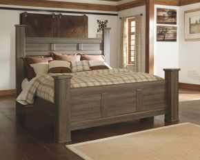 Signature Design by Ashley® B251/68/66/99 Juararo - King Poster Bed - Dark Brown