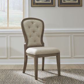 Liberty Furniture 615-C0501S Americana Farmhouse - Upholstered Tufted Back Side Chair - Dusty Taupe