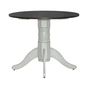 Liberty Furniture 182-CD-DLT Brook Bay - Drop Leaf Table - Textured White / Carbon Gray