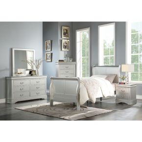 ACME 26710T Louis Philippe III - Twin Bed - Platinum