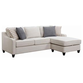 CoasterEssence 501840 Mcloughlin - Upholstered Sloped Arm Sectional Sofa - Platinum