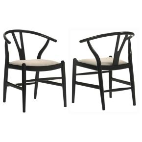 Coaster Fine Furniture 108482 Crestmont - Wood Wishbone Dining Side Chair (Set of 2) - Black