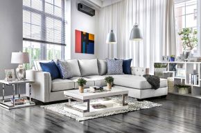Furniture of America SM2671-SECT Ornella - Sectional - Light Gray / Blue