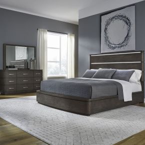 Liberty Furniture 732-BR-QPBDM Cascade Falls - 3 Piece Bedroom Set (Queen Panel Bed, Dresser & Mirror) - Satin Espresso