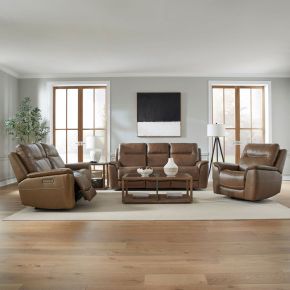 Liberty Furniture 7016CN-UPH-SOLOREC Collins - Sofa With Loveseat & Recliner - Brown