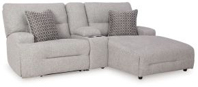 Signature Design by Ashley® 93605S4 Acklen Place - 3-Piece Power Reclining Sectional Sofa With Raf Chaise - Pewter