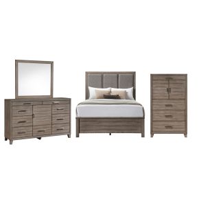 New Classic 00-B3412-34C New Classic 00-B3412-34C Harrisburg - 5/0 Queen 4 Piece Bedroom Set (Bed, Dresser, Mirror, Chest) - Walnut