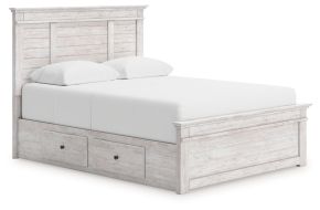 Ashley Furniture PCB1171B7 Makidern - Queen Panel Storage Bed With 2 Under Bed Storage Units - Whitewash