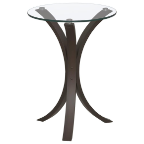 CoasterEveryday 902867 Edgar - Round Glass Top Accent Side Table - Cappuccino