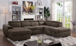 Furniture of America CM6963-SECT Hugo - Sectional - Light Brown