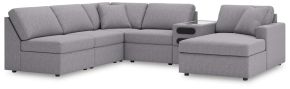 Signature Design by Ashley® 92104S25 Modmax - 6-Piece Sectional With Raf Corner Chaise And Audio System Console - Granite