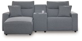 Ashley Furniture 65906S17 Ashley Furniture 65906S17 Modmax II - 3-Piece Power Reclining Sectional With LAF Press Back Power Chaise And Console - Salt And Pepper
