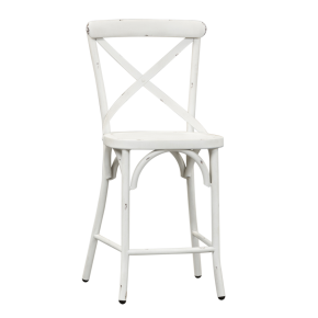 Liberty Furniture 179-B300524-AW Vintage Series - X Back Counter Chair - Antique White