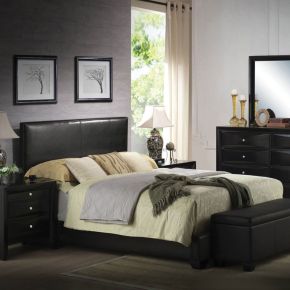 ACME 14337EK ACME 14337EK Ireland III - Eastern King Bed - Black Synthetic Leather