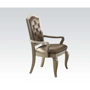 ACME 62083 Francesca - Chair (Set of 2) - Silver PU & Champagne