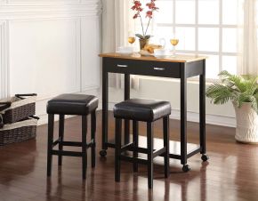 ACME 72550 Maroth - Counter Height Set - Black & Black PU
