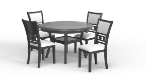 New Classic D1701-50S-GRY Gia - 5 Piece Round Dining Set - Gray