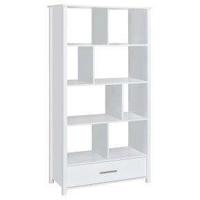 CoasterEssence 801574 Dylan - 4-Shelf Storage Bookshelf - White High Gloss