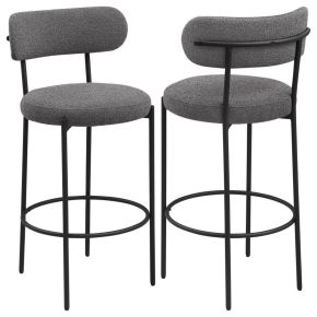 Coaster Fine Furniture 108199 Viola - Boucle Upholstered Bar Chair (Set of 2) - Gray