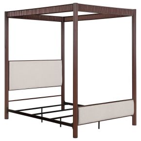 Coaster Fine Furniture 360331KE Zimmerlee - Metal Eastern King Canopy Bed - Rust Brown
