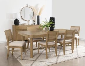 Coaster Fine Furniture 108931-S7W Arini - 7 Piece Extension Leaf Dining Table Set - Sand Wash