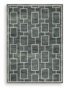Signature Design by Ashley® R407402 Elderland - 5' x 7' Washable Rug - Black / Gray