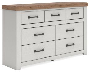 Benchcraft® B4615-31 Savonport - Seven Drawer Dresser - White / Brown