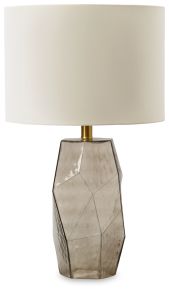 Signature Design by Ashley® L430794 Taylow - Glass Table Lamp - Gray