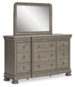 Signature Design by Ashley® B924B1 Lexorne - Gray - Dresser And Mirror