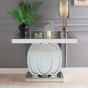ACME 90320 Nysa - 47"L Console Table - Mirrored & Faux Crystals