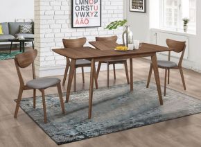 CoasterEveryday 108080-S5 Alfredo - 5 Piece Butterfly Leaf Dining Set - Natural Walnut