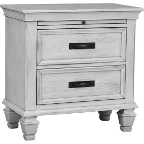 CoasterEssence 205332 Franco - 2-Drawer Nightstand - Distressed White
