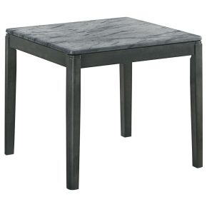CoasterEssence 753517 Mozzi - Square Faux Marble Side End Table - Gray And Black