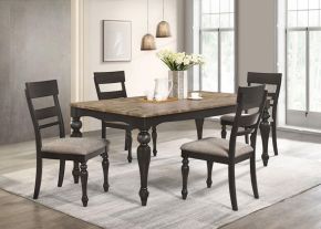 Coaster Fine Furniture 108221-S5 Bridget - 5 Piece Rectangular Dining Set - Charcoal Sand